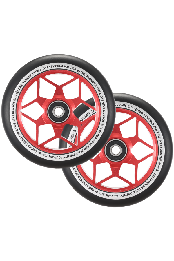 Blunt Envy Diamond Scooter Wheel Pair - 110mm x 24mm - Red