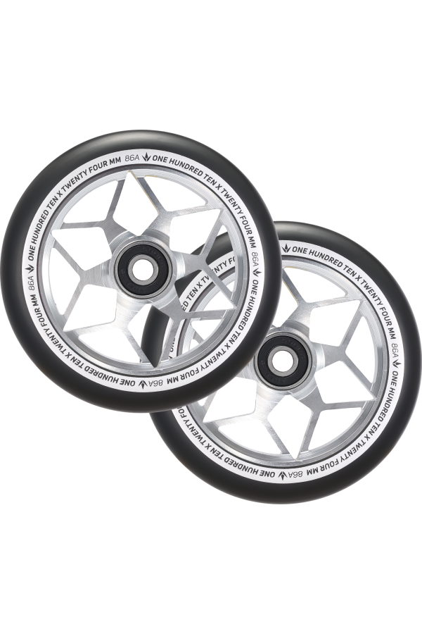 Blunt Envy Diamond Scooter Wheel Pair - 110mm x 24mm - Silver Black