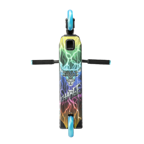 KOS S7 Charge Complete Pro Scooter - Black and Teal with Multicolour base